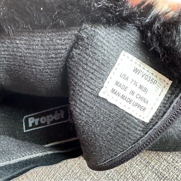 Propet Tabitha Women's Black Faux Suede & Fur Casual Zipper Ankle Boots Size 7.5 - Picture 6 of 10